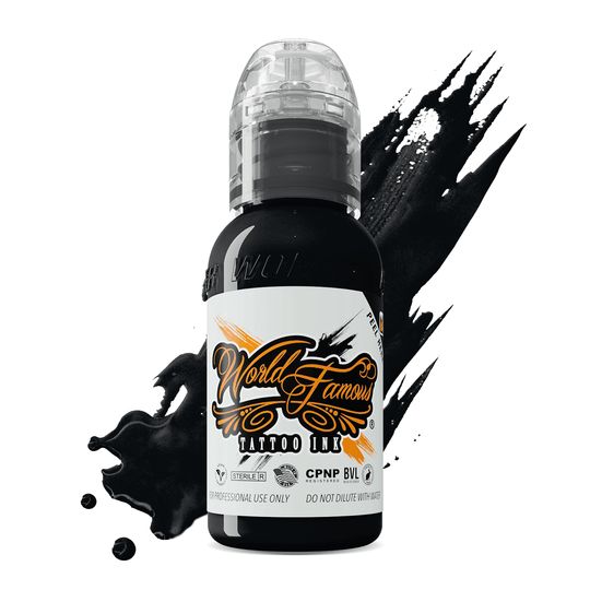 World Famous Tattoo Ink Blackout 30 мл. Черная краска для тату и перманента. Универсальная