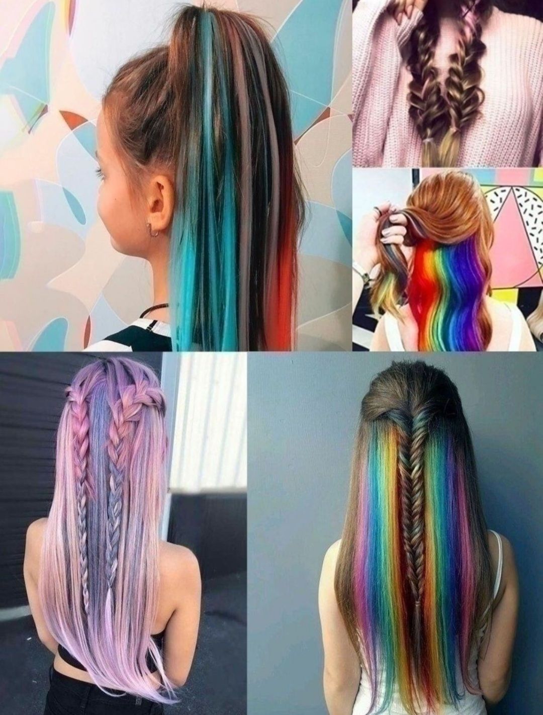 Прически для девочек с цветными прядями. Цветные поядки для волос. Цветные пряди на заколках. Разноцветные пряди волос. Цветные пряди для волос на заколках.