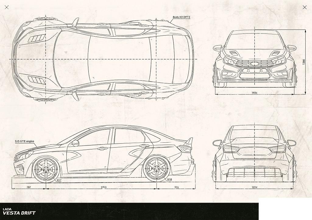 Чертеж lada vesta