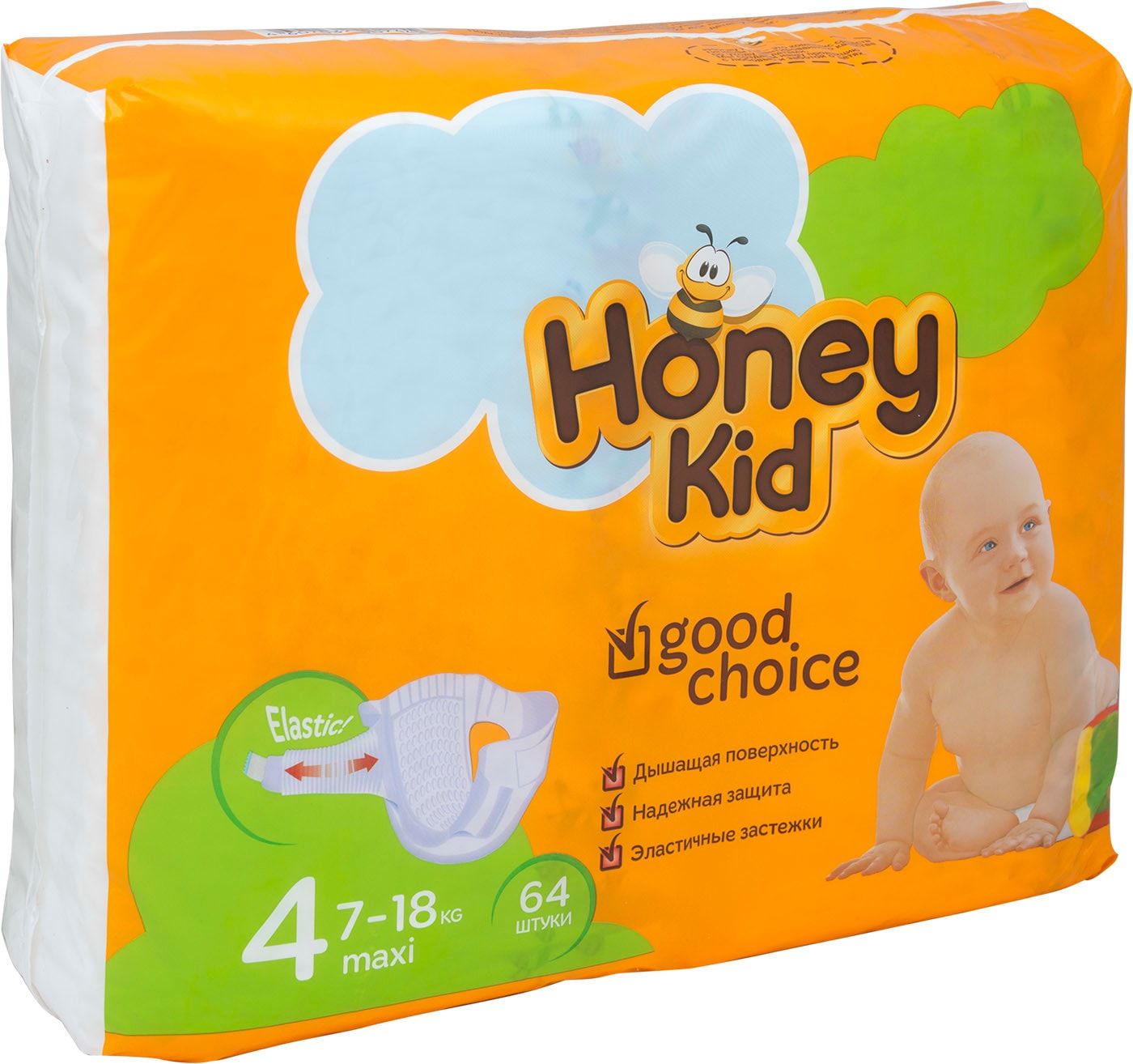 Кид цена. Подгузники Хани КИД 4. Honey Kid подгузники 4 макси. Подгузники Honey Kid 4 Maxi (7-18кг) 64 шт..