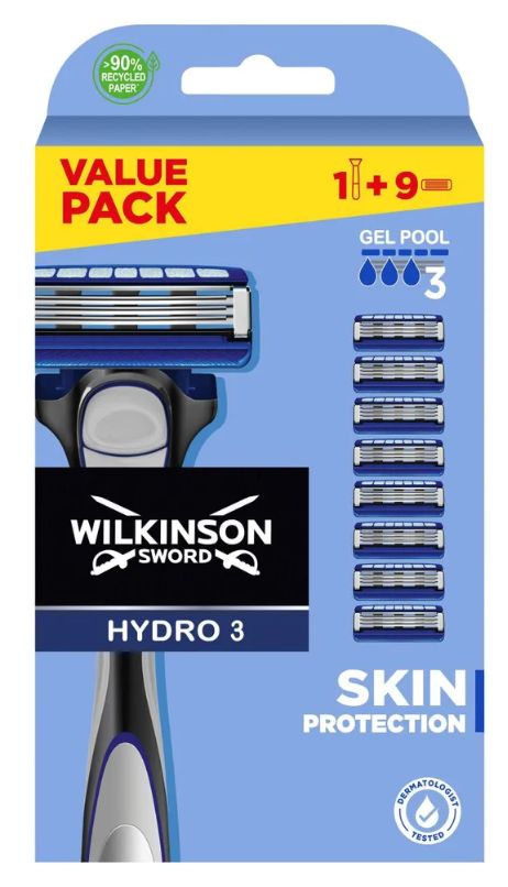 WilkinsonswordHydro3,Бритвенныйстанок+9сменныхкассет