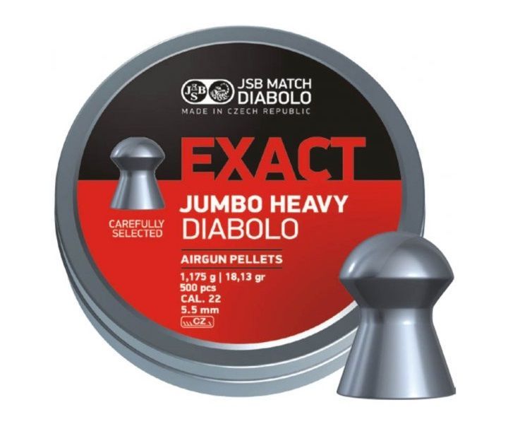 Пули для пневматики JSB "Exact Jumbo Heavy Diabolo" 5,52мм 1,175гр (500шт/уп)