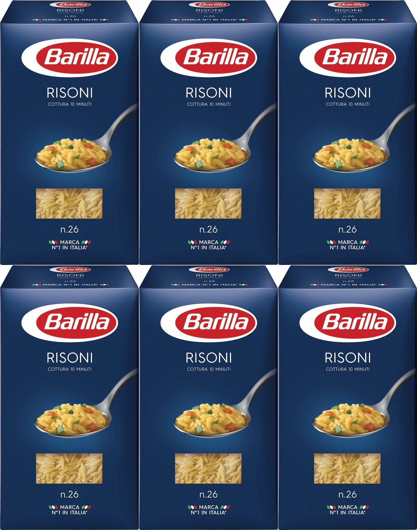 Макаронные изделия Barilla Risoni No 26, комплект: 6 упаковок по 450 г