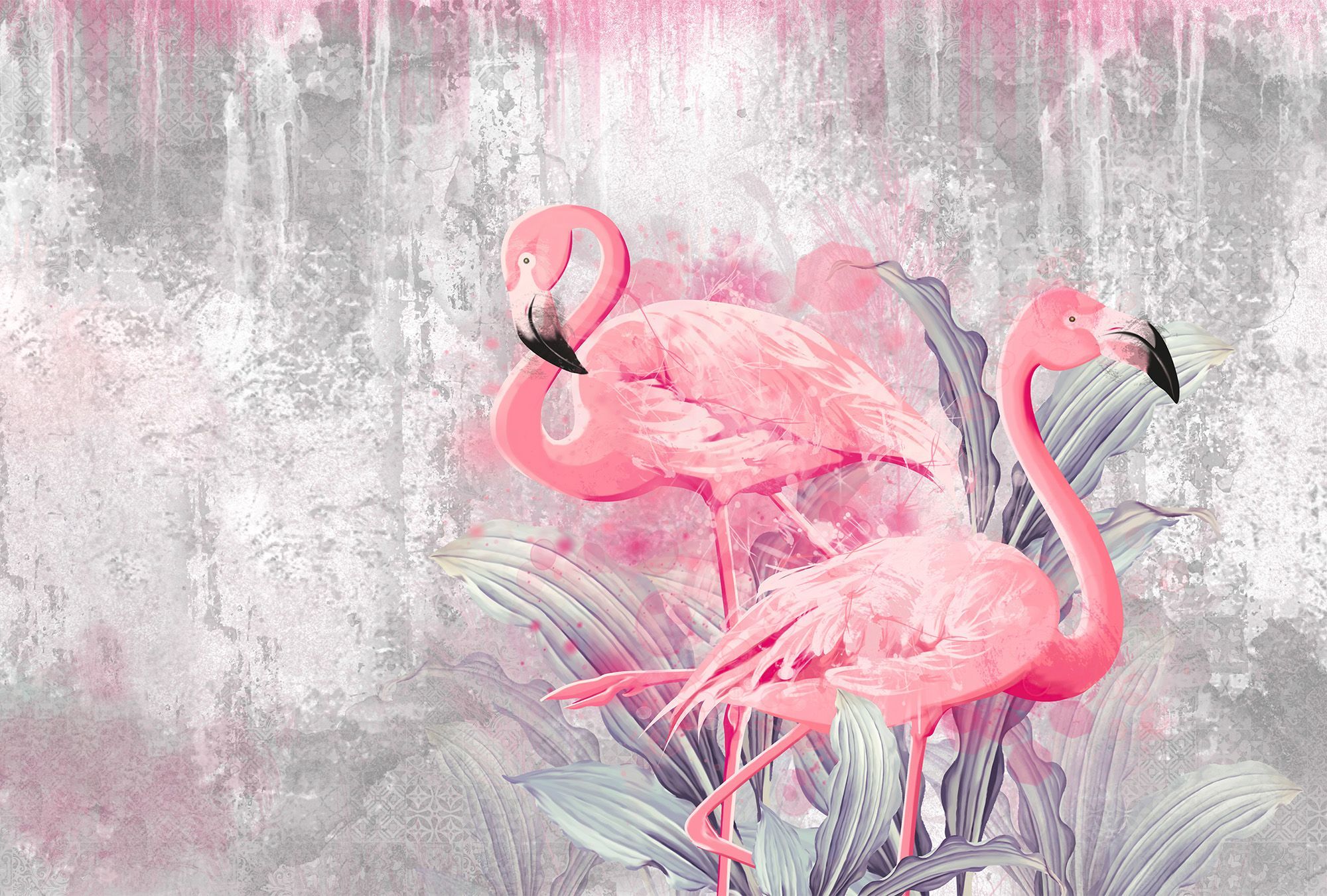 розовый фламинго в интерьере