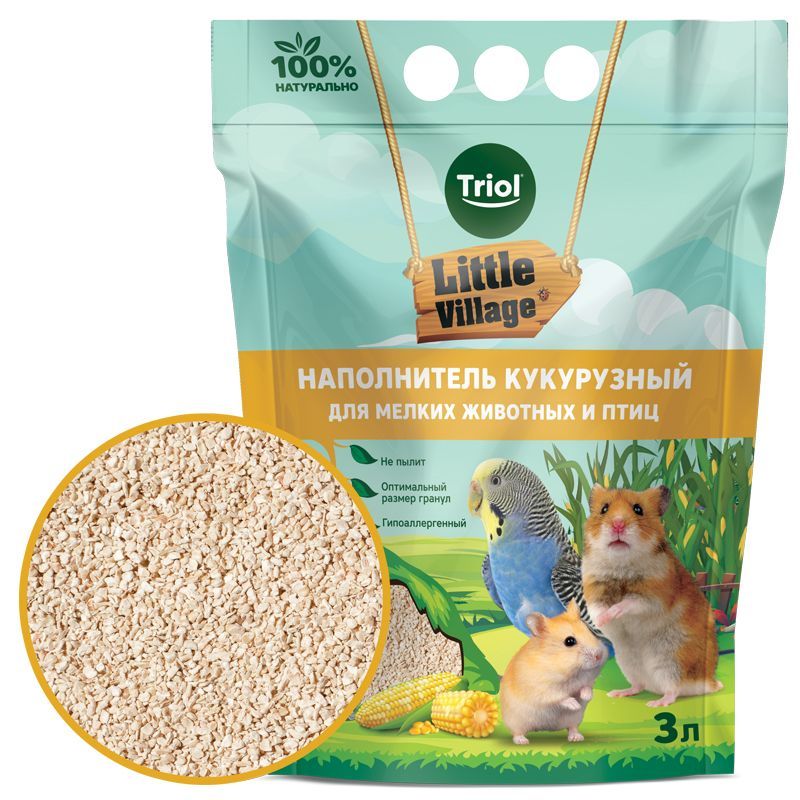 Triol Наполнитель кукурузный для мелких животных и птиц, 3 л