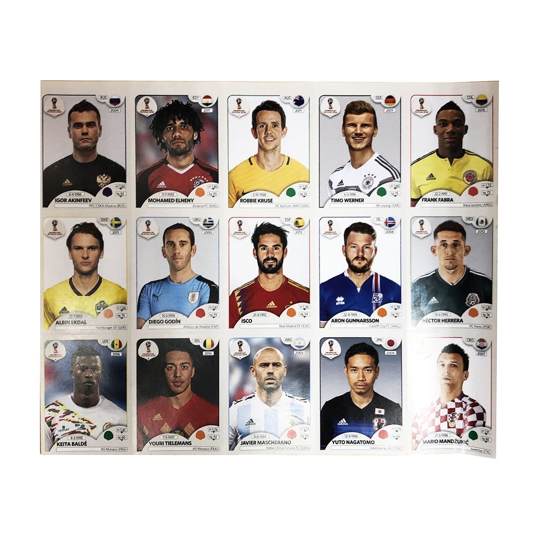 Panini / Лист наклеек Panini ЧЕМПИОНАТ МИРА ПО ФУТБОЛУ FIFA 2018