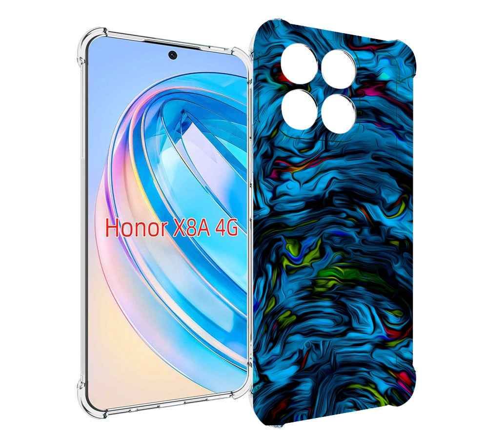 Чехол-бампер MyPads для Honor X8a с рисунком голубая краска в темноте,  противоударный, силиконовый, с выступами и усиленными углами для защиты  камеры - купить с доставкой по выгодным ценам в интернет-магазине OZON  (952995741)