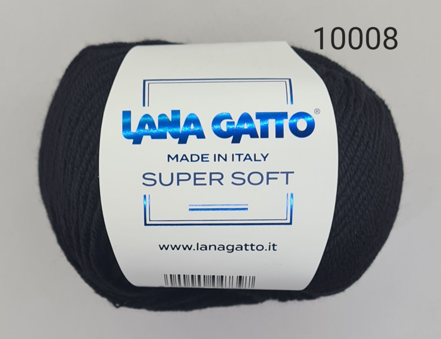 ПряжаLanaGattoSuperSoft(ЛанаГаттоСуперСофт),цвет-10008,Черный-2шт.