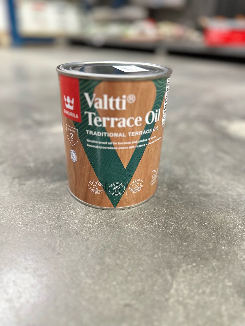 TIKKURILA Valtti Terrace Oil (0,9 л), Масло для террасы КОЛЕРОВАННОЕ (5050  Нектар / Mesi), содержащее воск, для защиты и отделки деревянных  поверхностей снаружи помещений Валтти Террас Ойл - купить с доставкой по