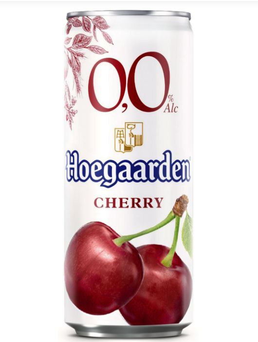 Пивной напиток Hoegaarden Вишня безалкогольный, нефильтрованный, 24шт по  0,33л