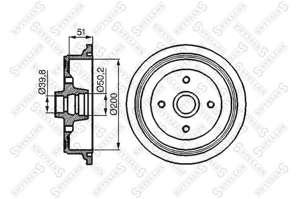 Барабан тормозной Audi 80 1.6-1.9D 86-91