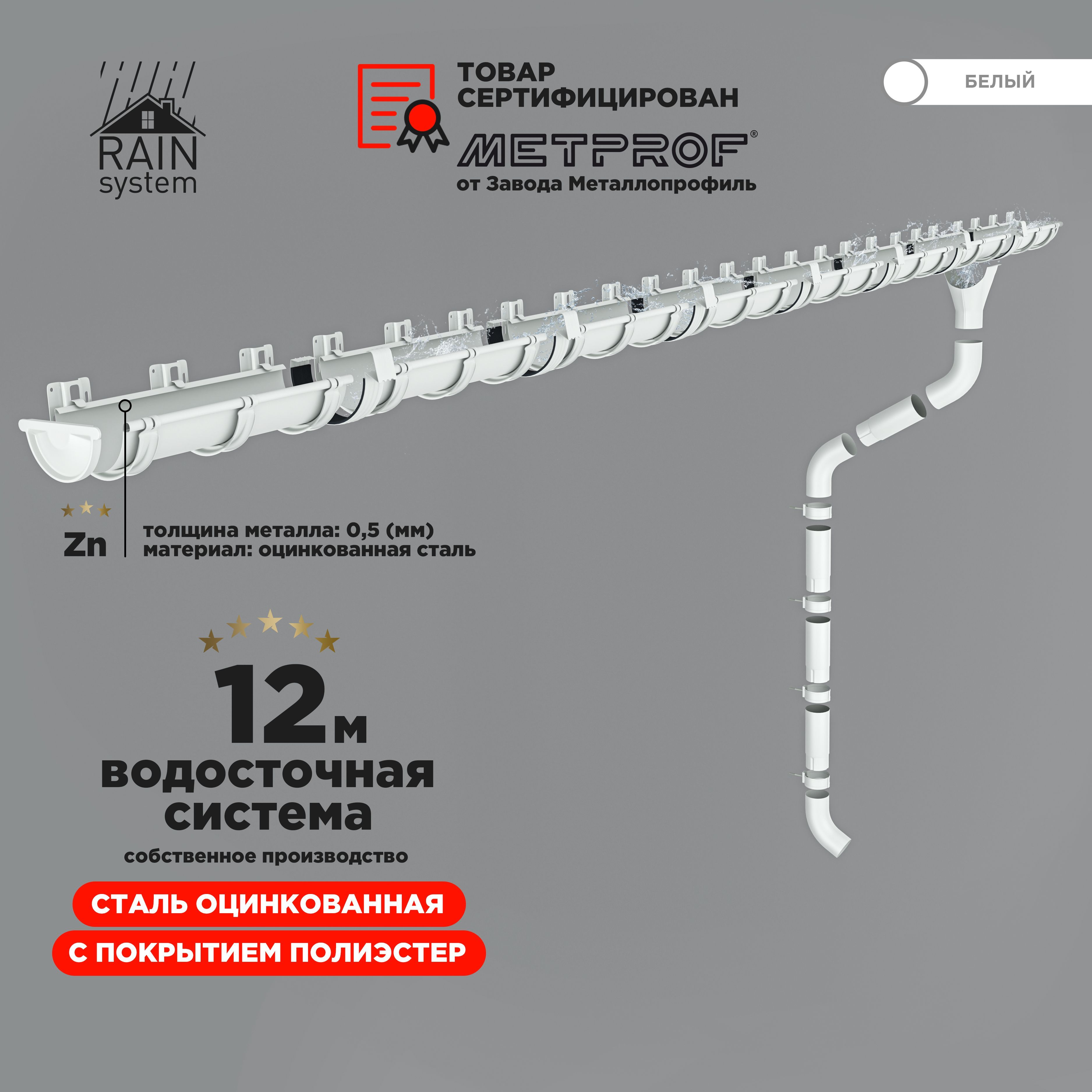 Rain system. Водосточная система rain flow 60.