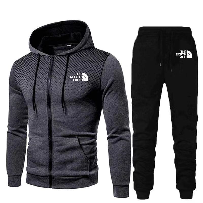 Grey and black north face clearance tracksuit