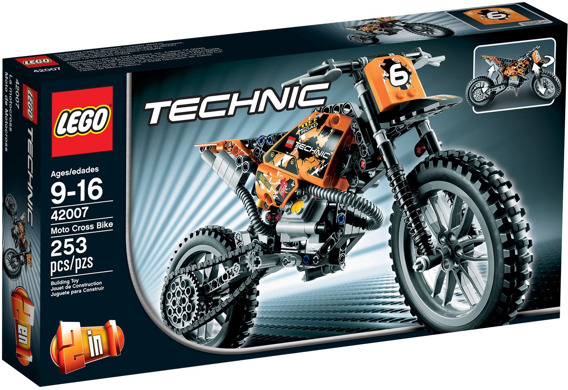 Конструктор LEGO Technic 42007 Кроссовый мотоцикл - купить с доставкой по  выгодным ценам в интернет-магазине OZON (1032036181)