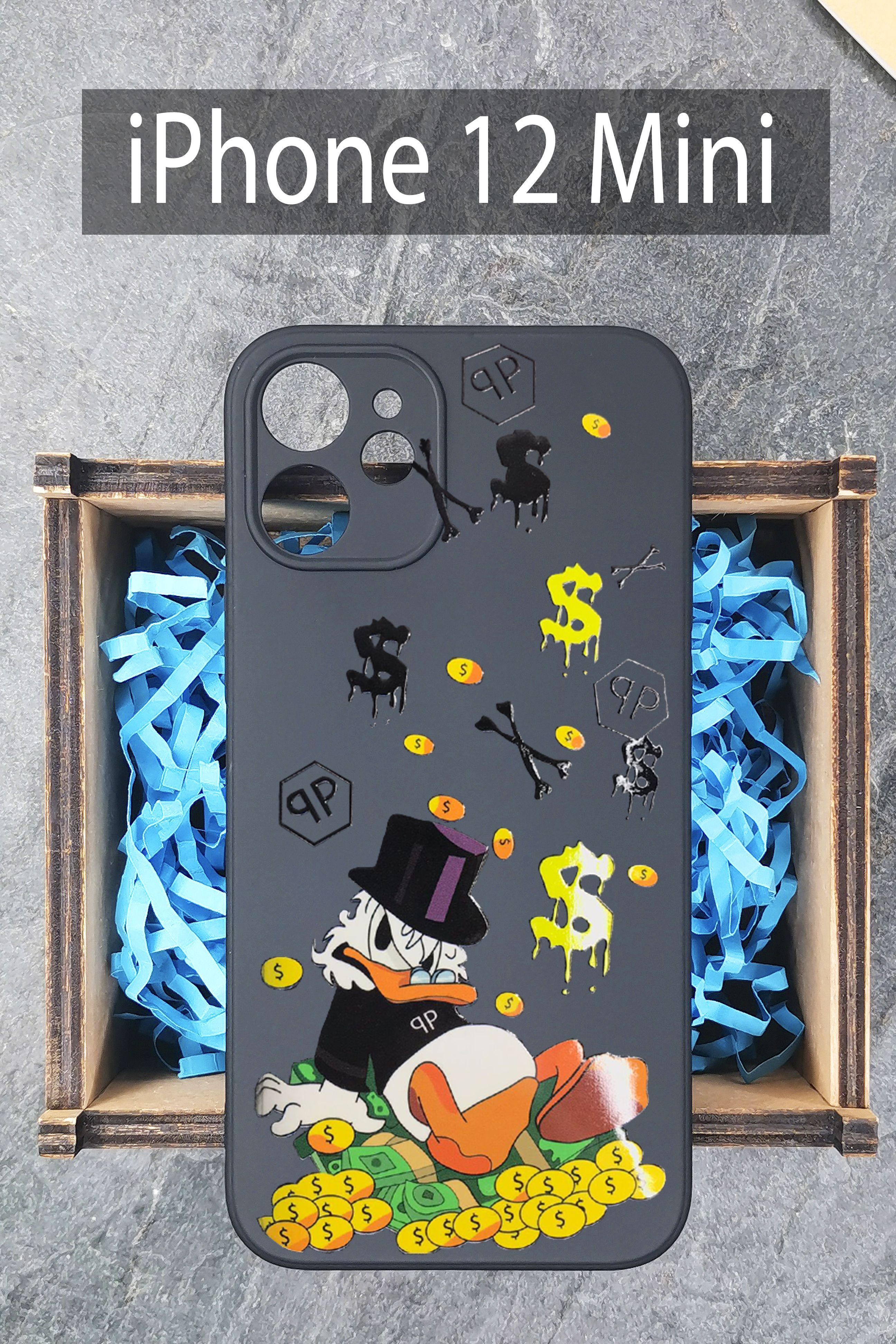 Чехол на iPhone 12 Mini / Айфон 12 Мини c принтом Макдак в деньгах черный  силиконовый - купить с доставкой по выгодным ценам в интернет-магазине OZON  (549810571)