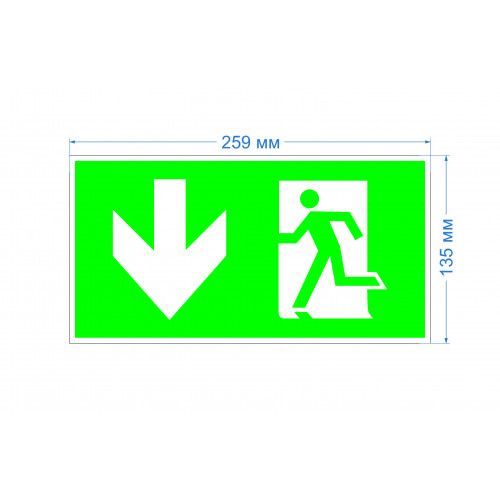 Самоклеящаяся этикетка ЭРА INFO-SSA-118 пленка бэклит "Человек/стрелка/вниз", зеленая, для SSA-103, 2 шт.