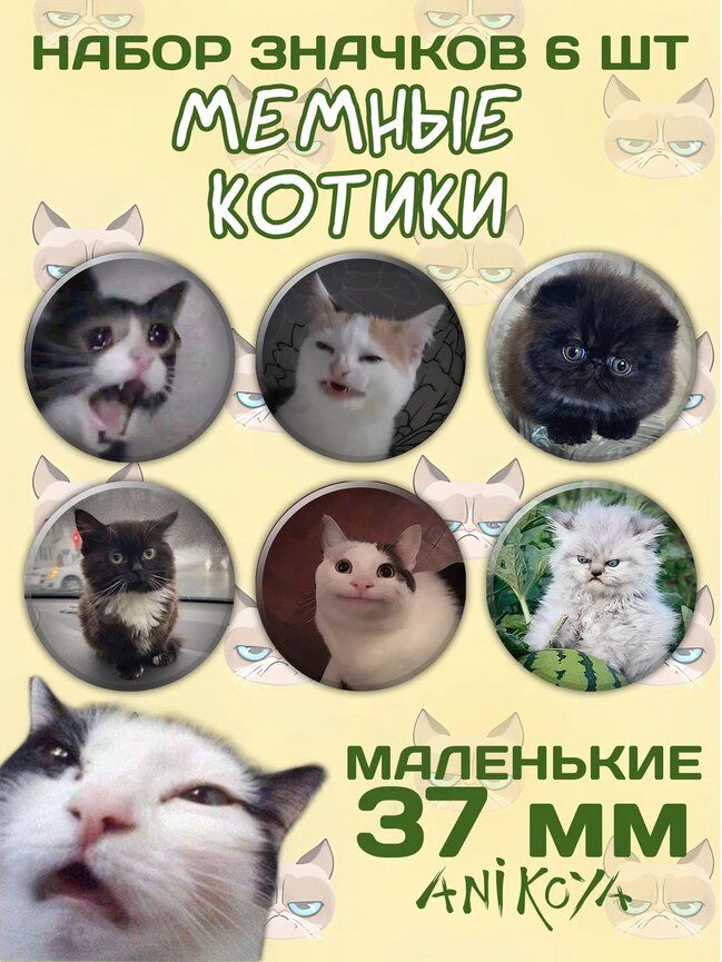 ЗначкиМемныхкотиковнарюкзакнабор