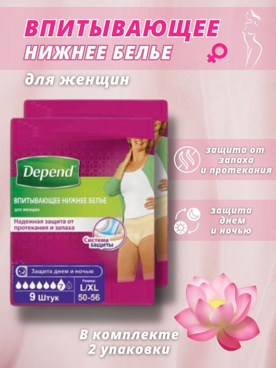 Купить Depend Для Женщин L Xl