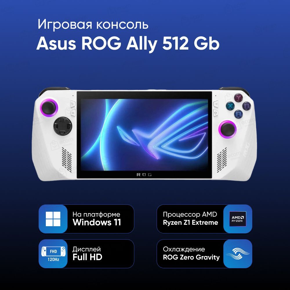 ИгроваяконсольAsusROGAlly512Gb(RC71L-NH001W).Товаруцененный