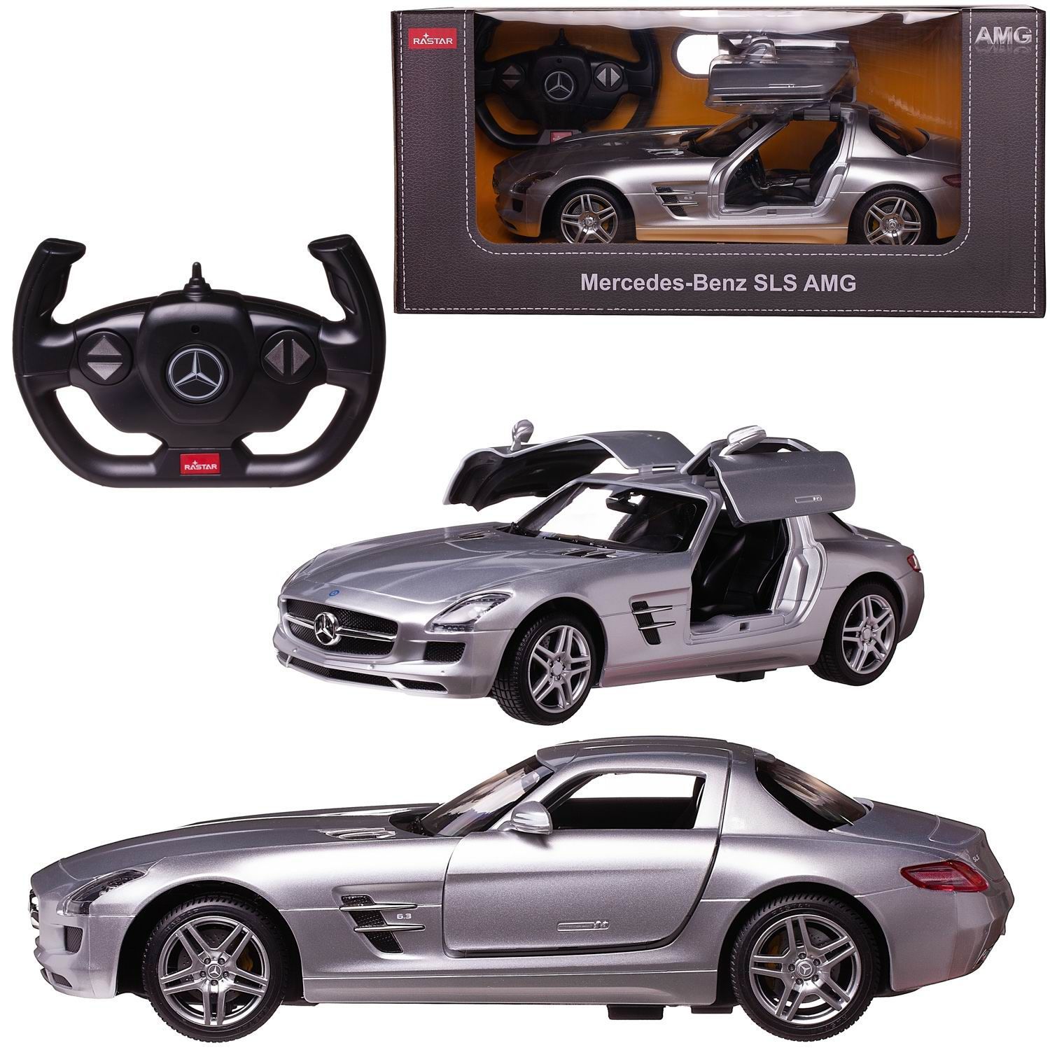 Машина р/у 1:14 Mercedes-Benz SLS AMG, цвет серебряный 2.4G - купить с  доставкой по выгодным ценам в интернет-магазине OZON (285824179)