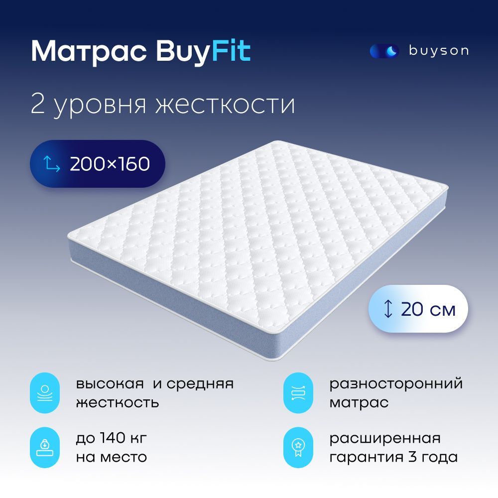 МатрасbuysonBuyFit,независимыепружины,200х160см.Уцененныйтовар