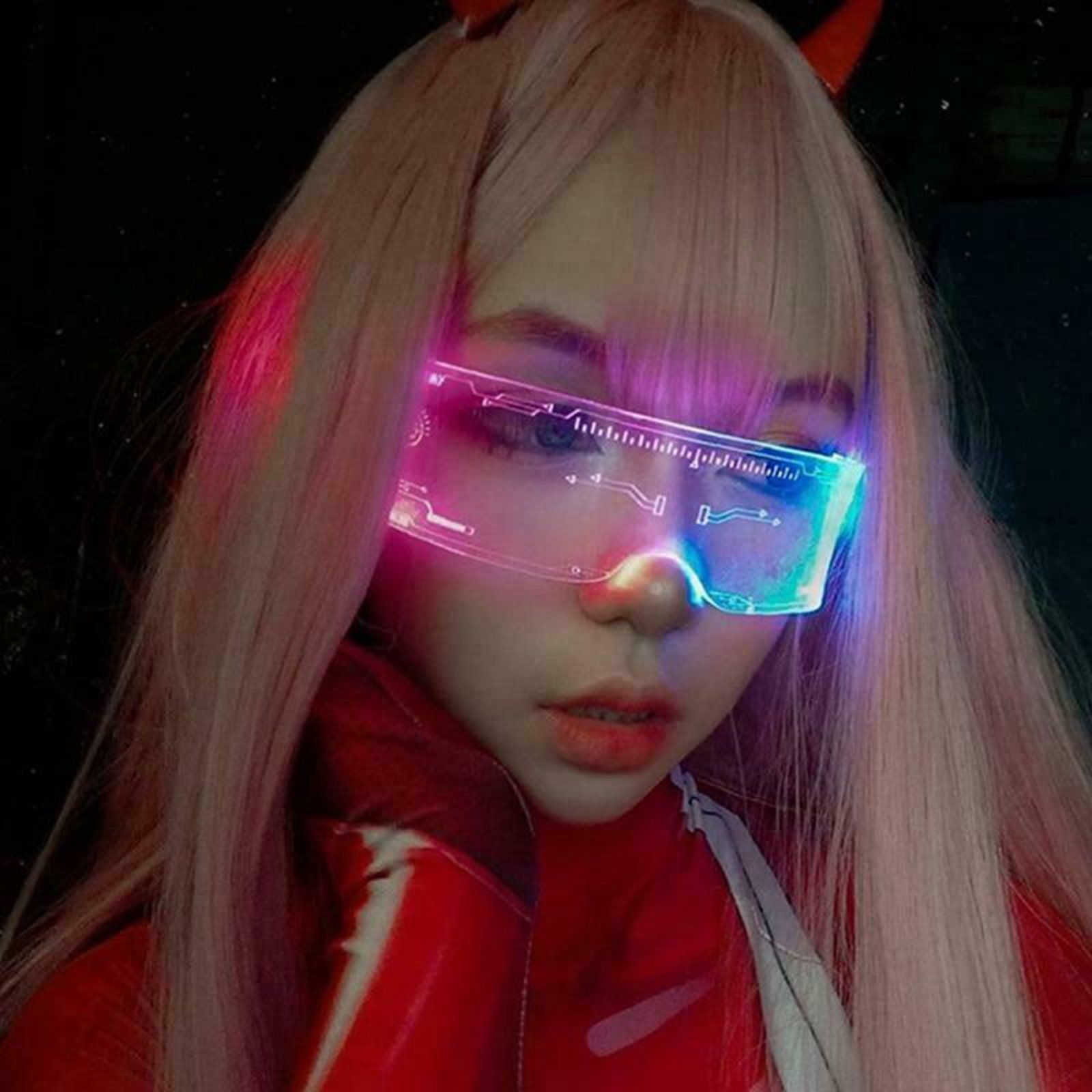очки cyberpunk светящиеся led светодиодные фото 94