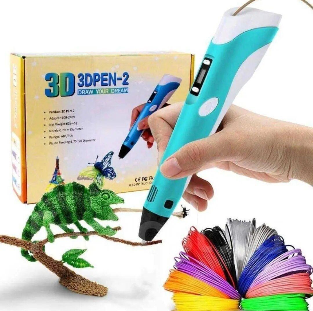 3D ручка 3DPEN-2 PLA с набором пластика 100 м и трафаретами