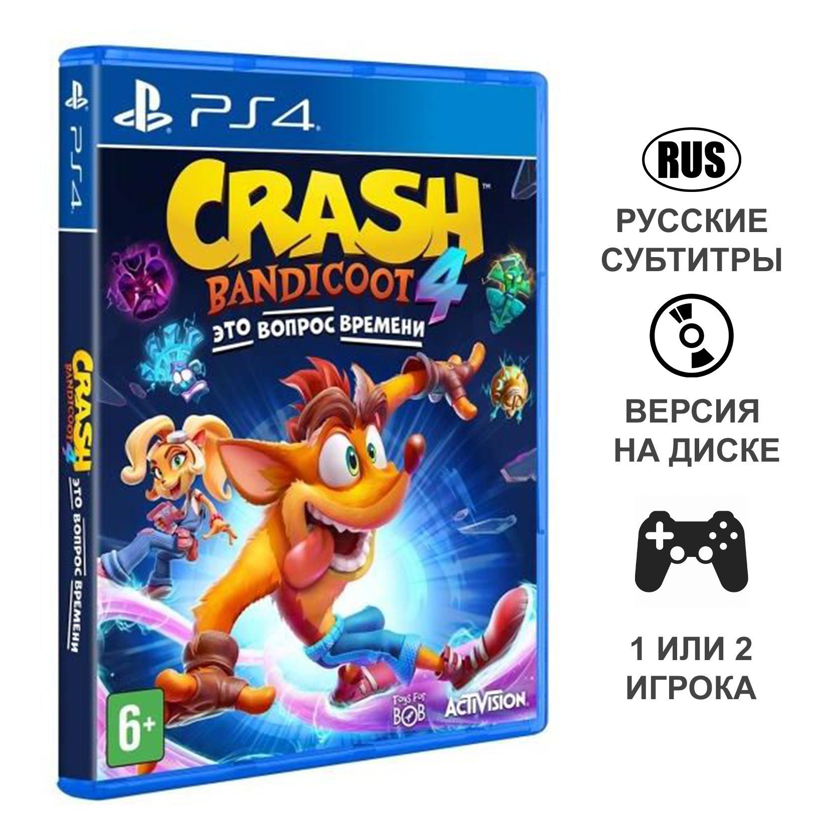 Игра Crash bandicoot 4 Это Вопрос Времени (PS4) (PlayStation 4, Русские субтитры)