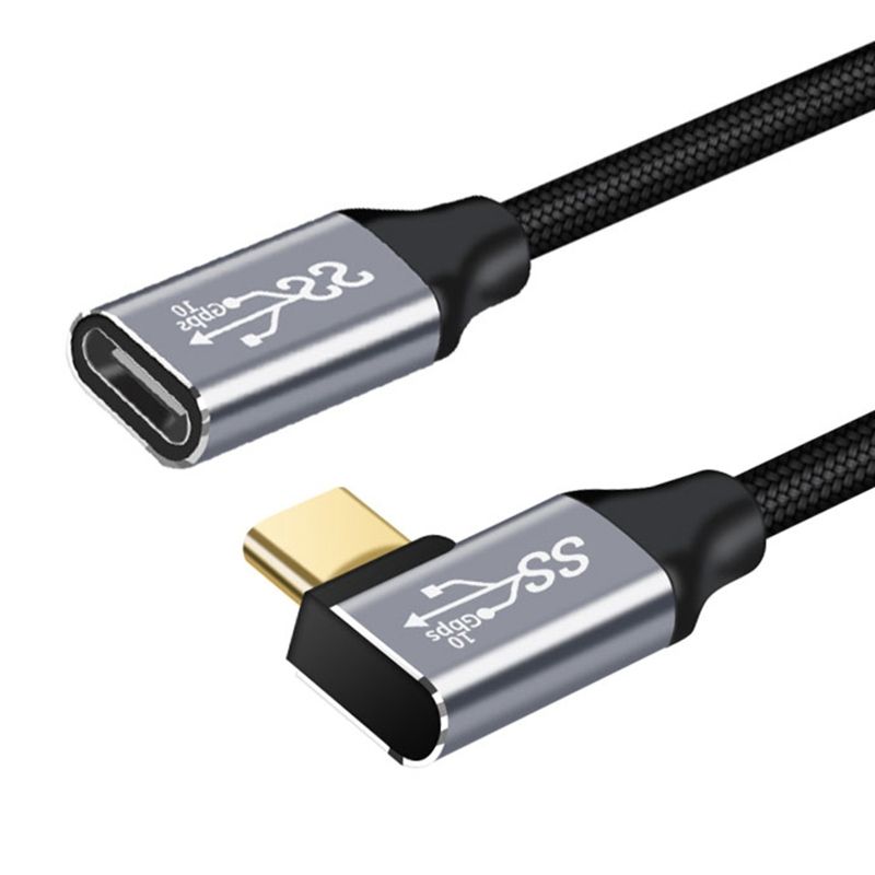 ПлетеныйудлинительтипаCпапа-мамаКабельUSB3.1,100Вт,угловойизгиб,3.1C,данные