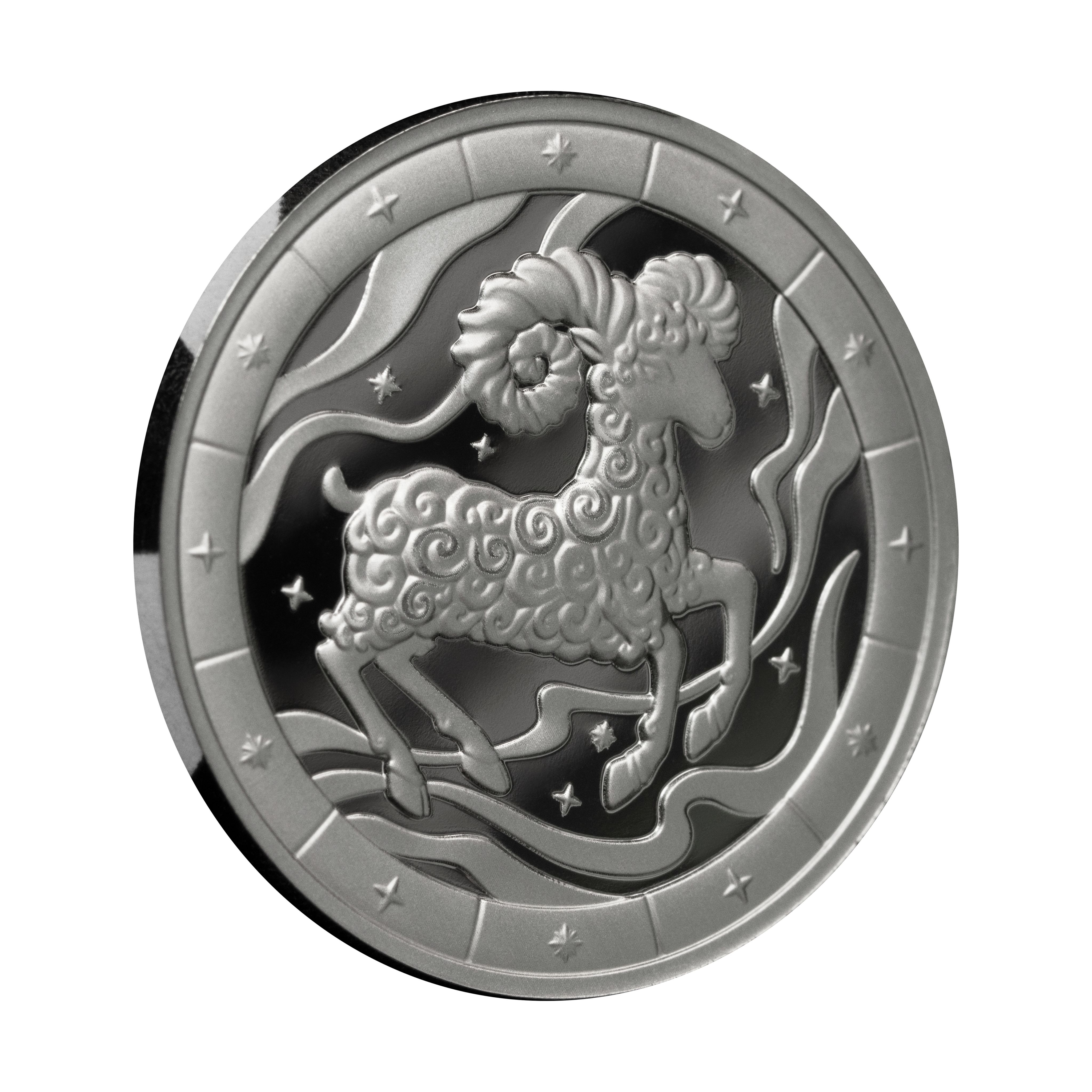 Монета-сувенир"Овен",Серебро925,D23мм,6,28гр.