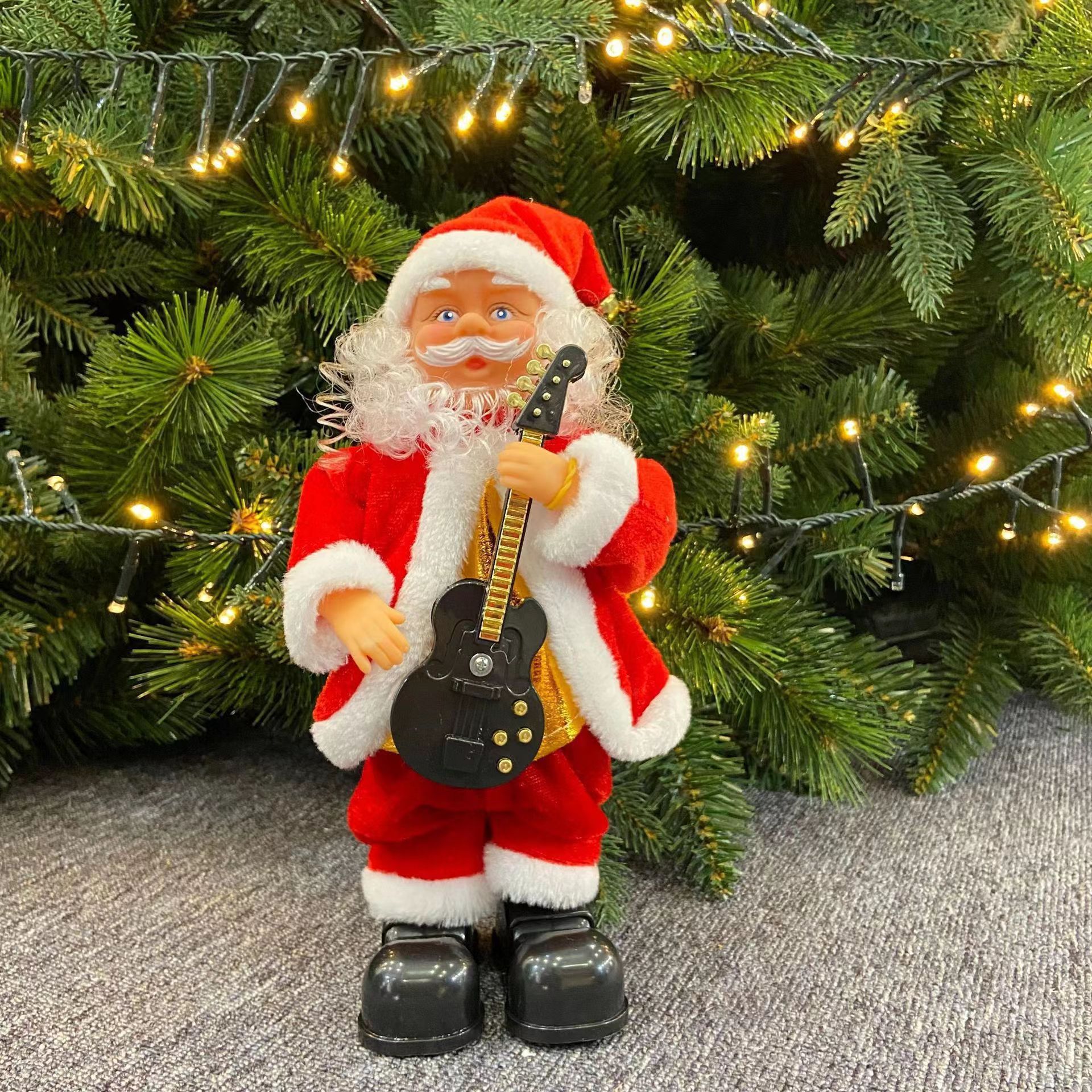 Новогодняя фигура Санта-Клаус 40 см с елкой и игрушкой TM-89176B