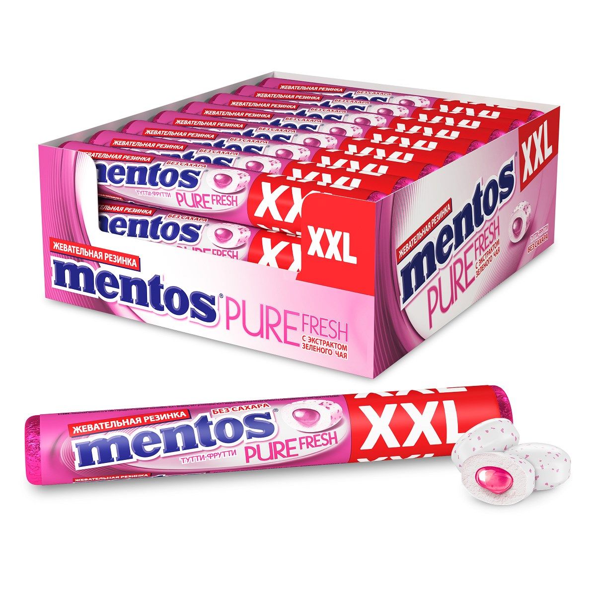 Сколько ментоса в упаковке. Mentos жевательная резинка Pure 23,3.