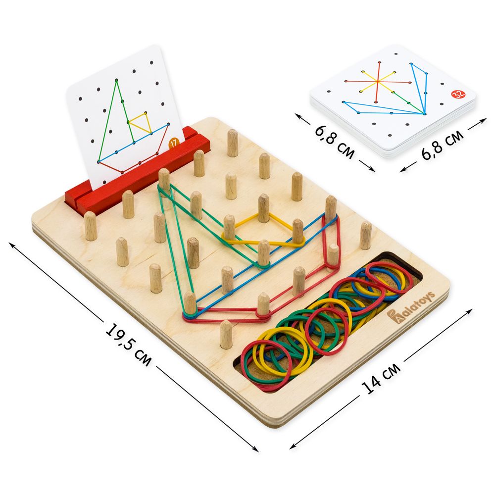 Геоборд деревянный с 50 резинками 