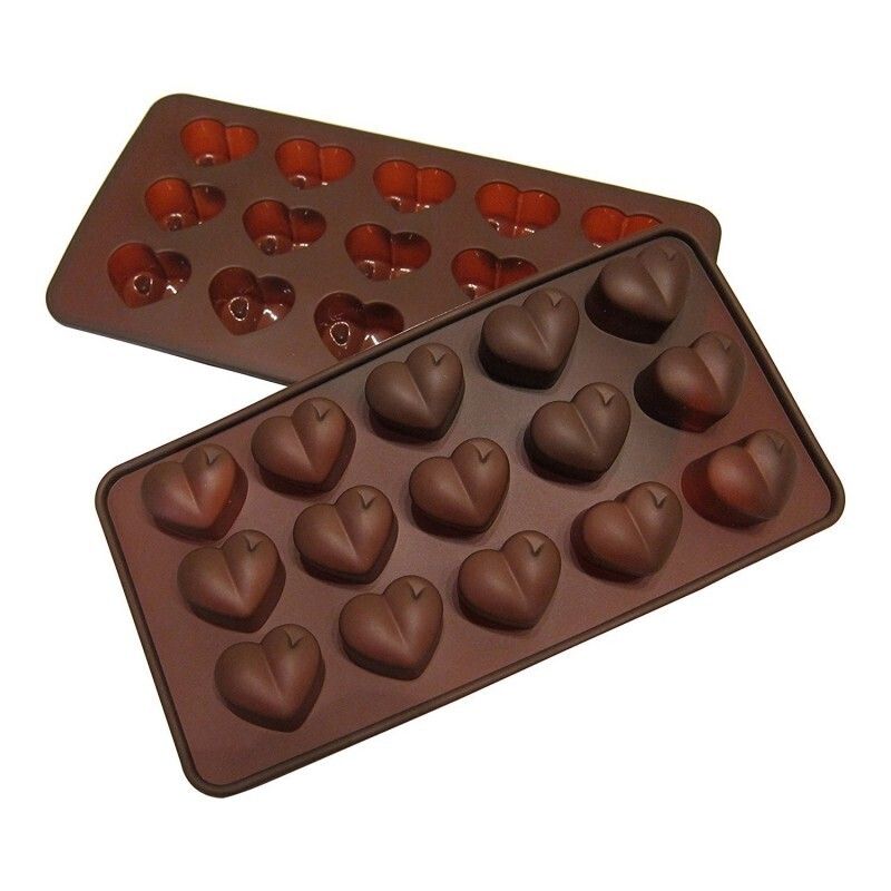 Форма для конфет. Форма для шоколада FIDGETGO сердечки, 15 ячеек. Формы для шоколадных конфет. Силиконовая форма для конфет. Форма для льда и шоколада сердечки.