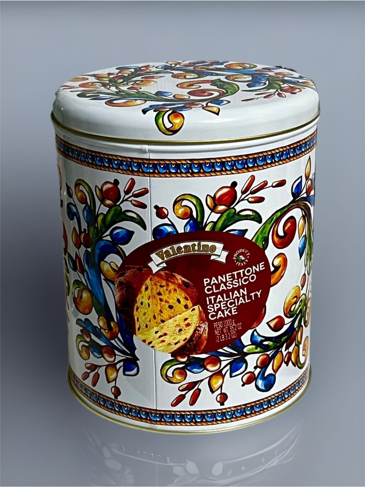 Итальянский кекс (пасхальный кулич) Valentino Panettone с изюмом и цукатами, 1кг(1000г.) Металическая упаковка