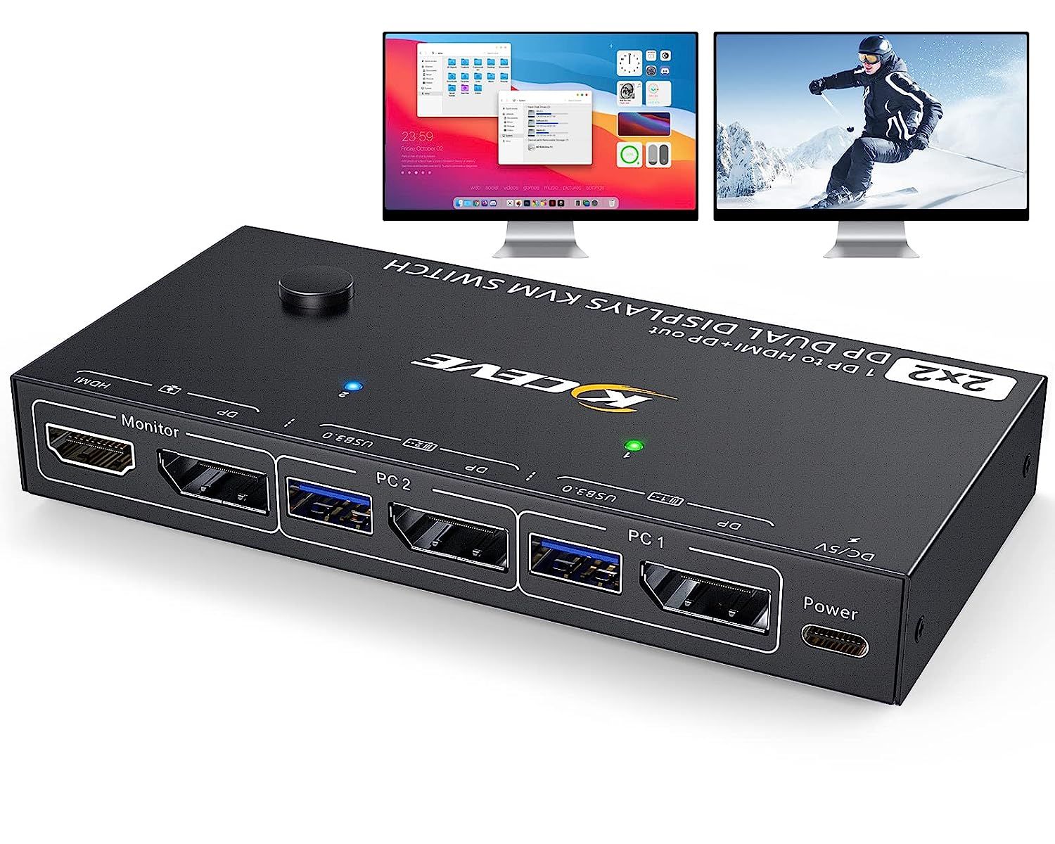 Переключатель KVM Switch AVE DPA-29 (DP+HDMI, 8K 60Hz, USB 3.0)