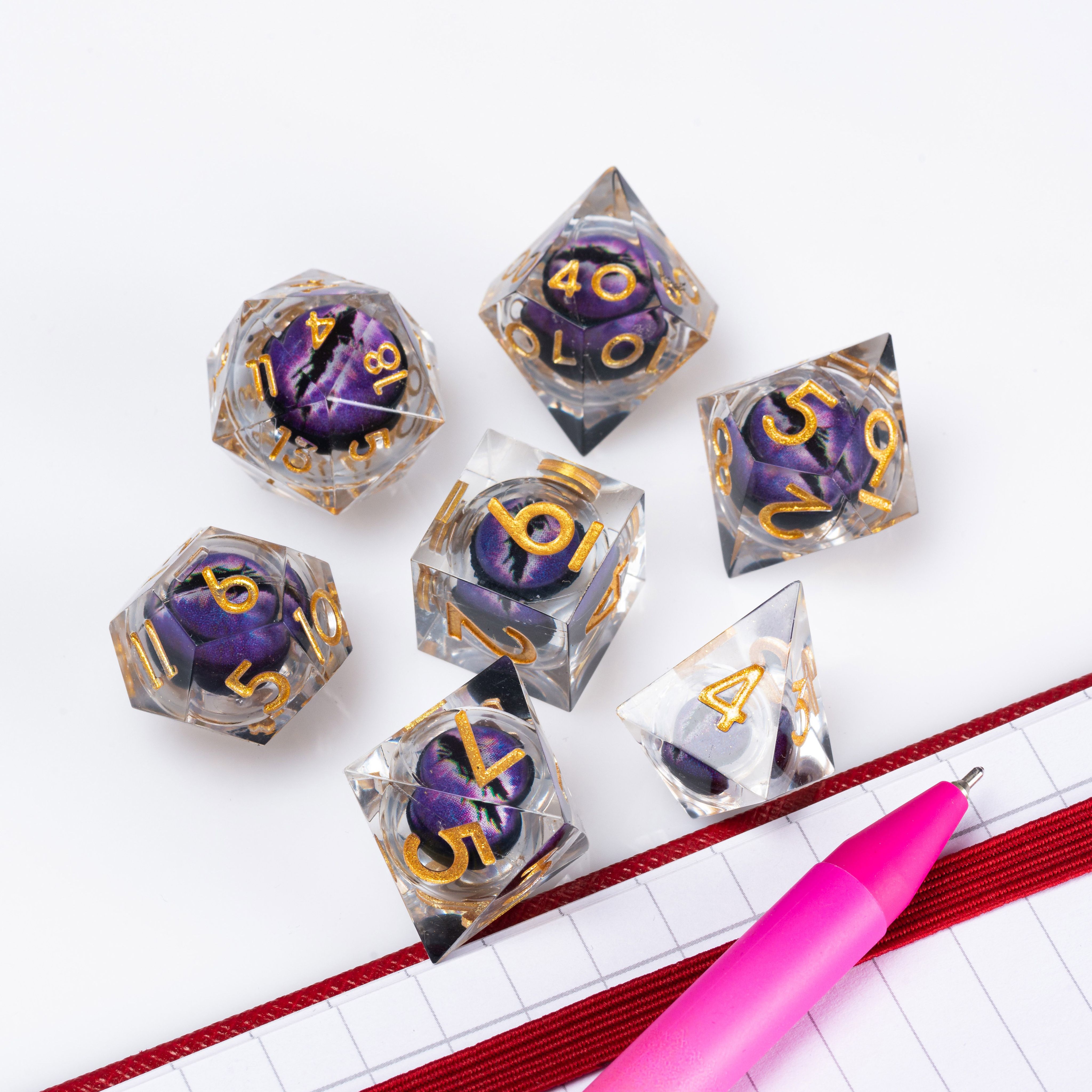 КостиигральныедляDungeons&Dragons,кубикиизсмолыдляDnDинастольныхролевыхигр(дайсыДнД)7шт.