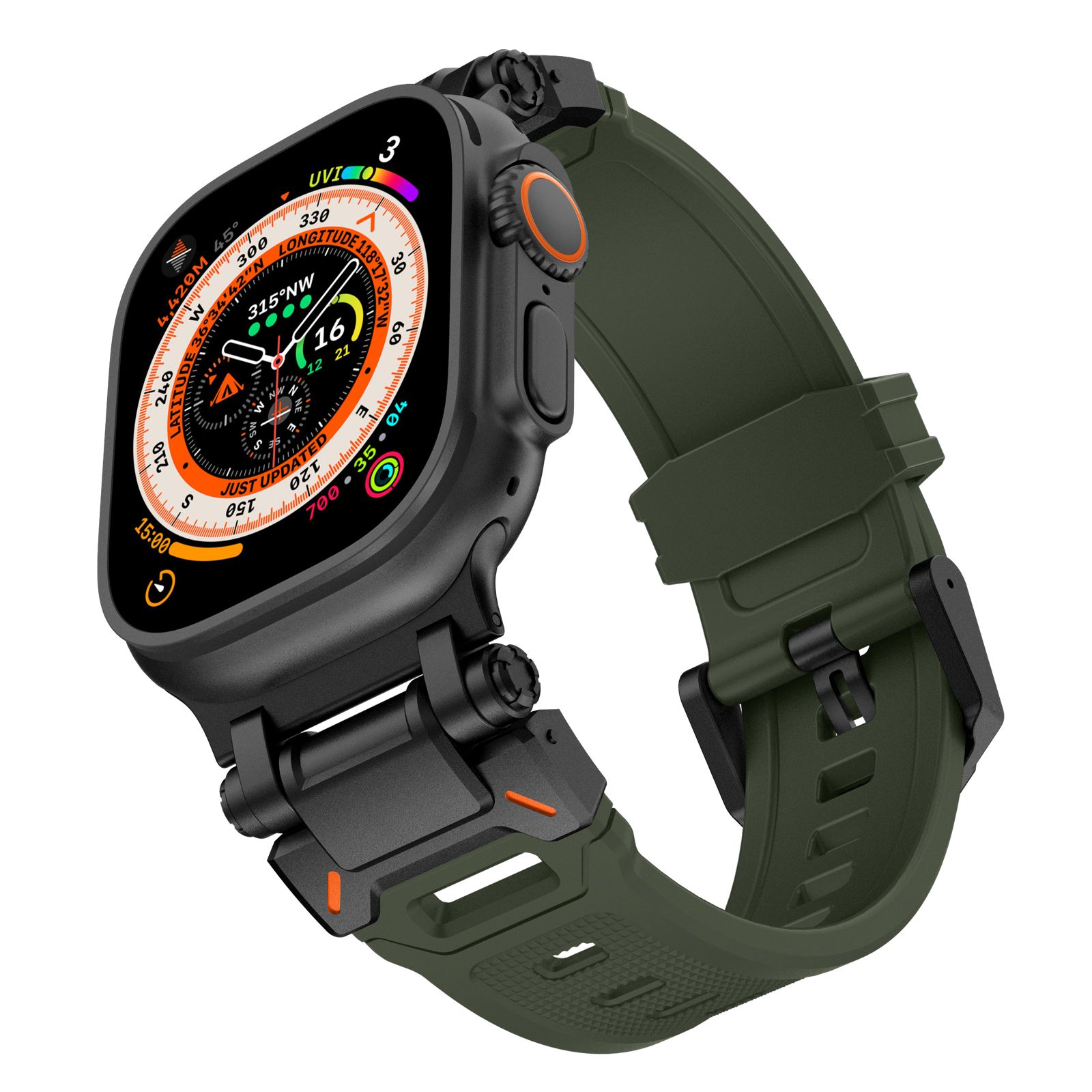 Металл+TPUсиликоновыйремешокдляApplewatchUltra2149MMiwatchseies1046mm98765se44MM45MMбраслет