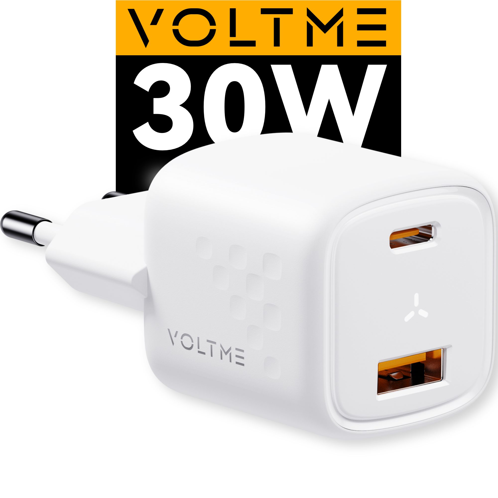 Зарядное устройство VOLTME Revo 30CA GaN, 30 Вт W, блок питания USB Type C  A / PD 3.0, QC4+, AFC SFC / Быстрая зарядка для телефона Samsung Xiaomi, ...