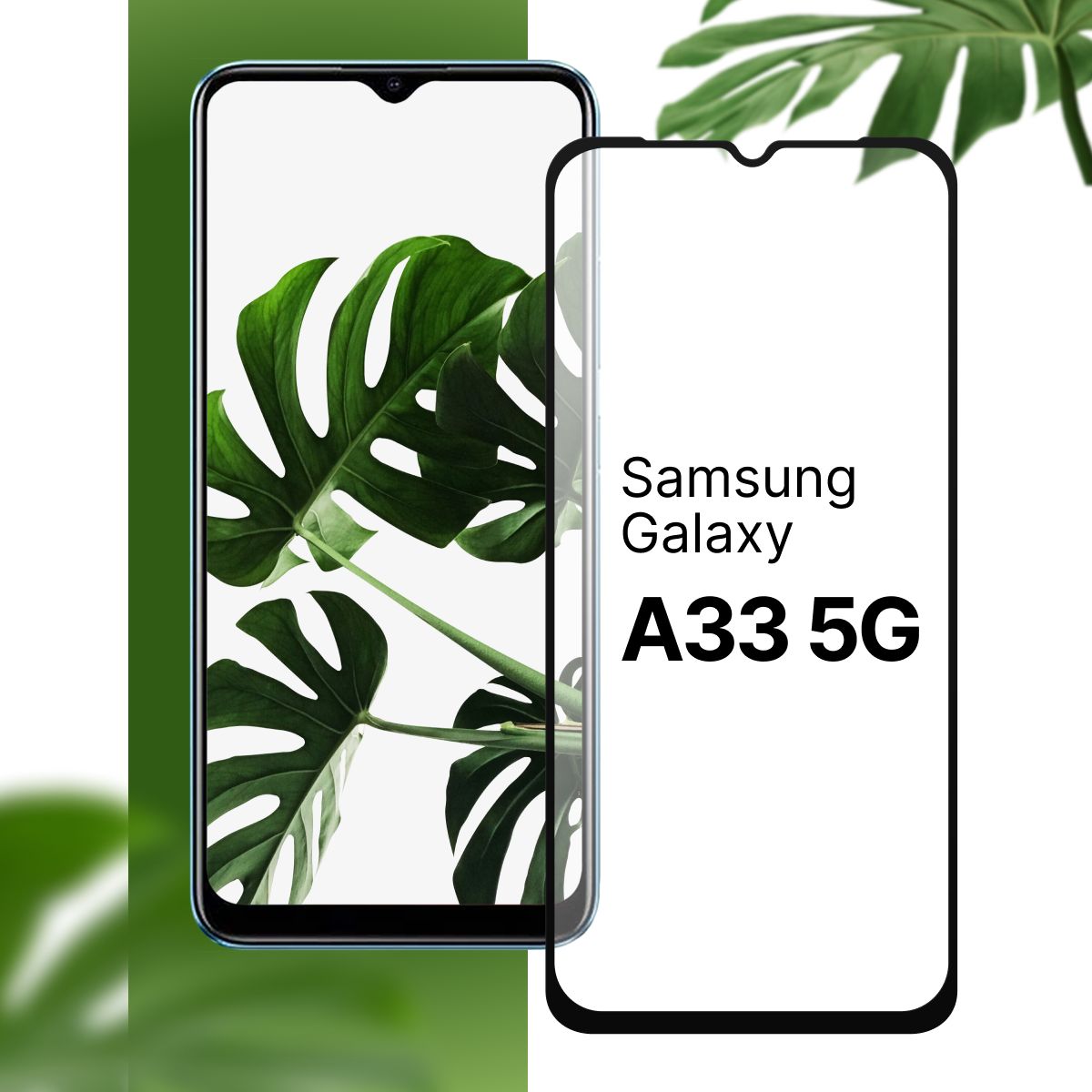 Защитное противоударное 3D стекло для телефона Samsung Galaxy A33 5G /  Полноэкранное стекло на смартфон Самсунг Галакси А33 5Г с черной рамкой /  Прозрачное 9H - купить с доставкой по выгодным ценам