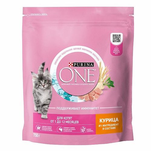 PurinaOne/СухойкормПуринаУандляКотятот1до12месяцевКурицаицельныезлаки750г