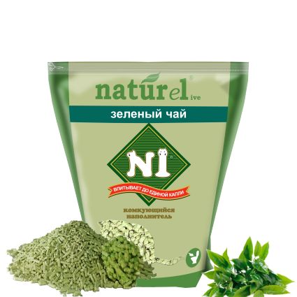 Наполнитель Комкующийся №1 NATUReL Зеленый чай 4,5л