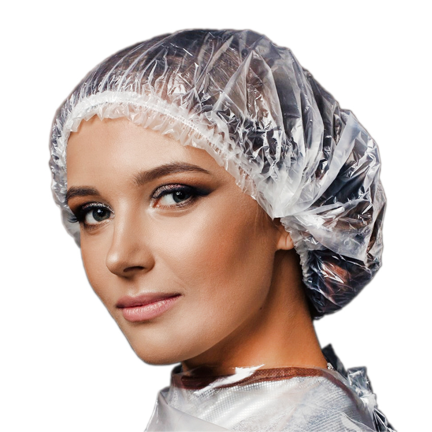 Шапочка для душа одноразовая полиэтиленовая, медицинская, прозрачная,  шапочки для мелирования и окрашивания волос / 10 шт — купить в  интернет-магазине OZON с быстрой доставкой