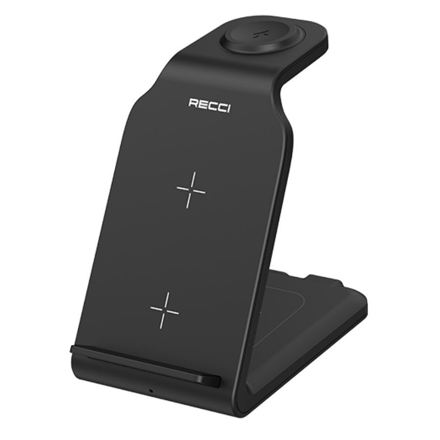 Беспроводное зарядное устройство Recci RCW-16 4 в 1 для iPhone/Watch/AirPods 15 Вт - Черный  #1