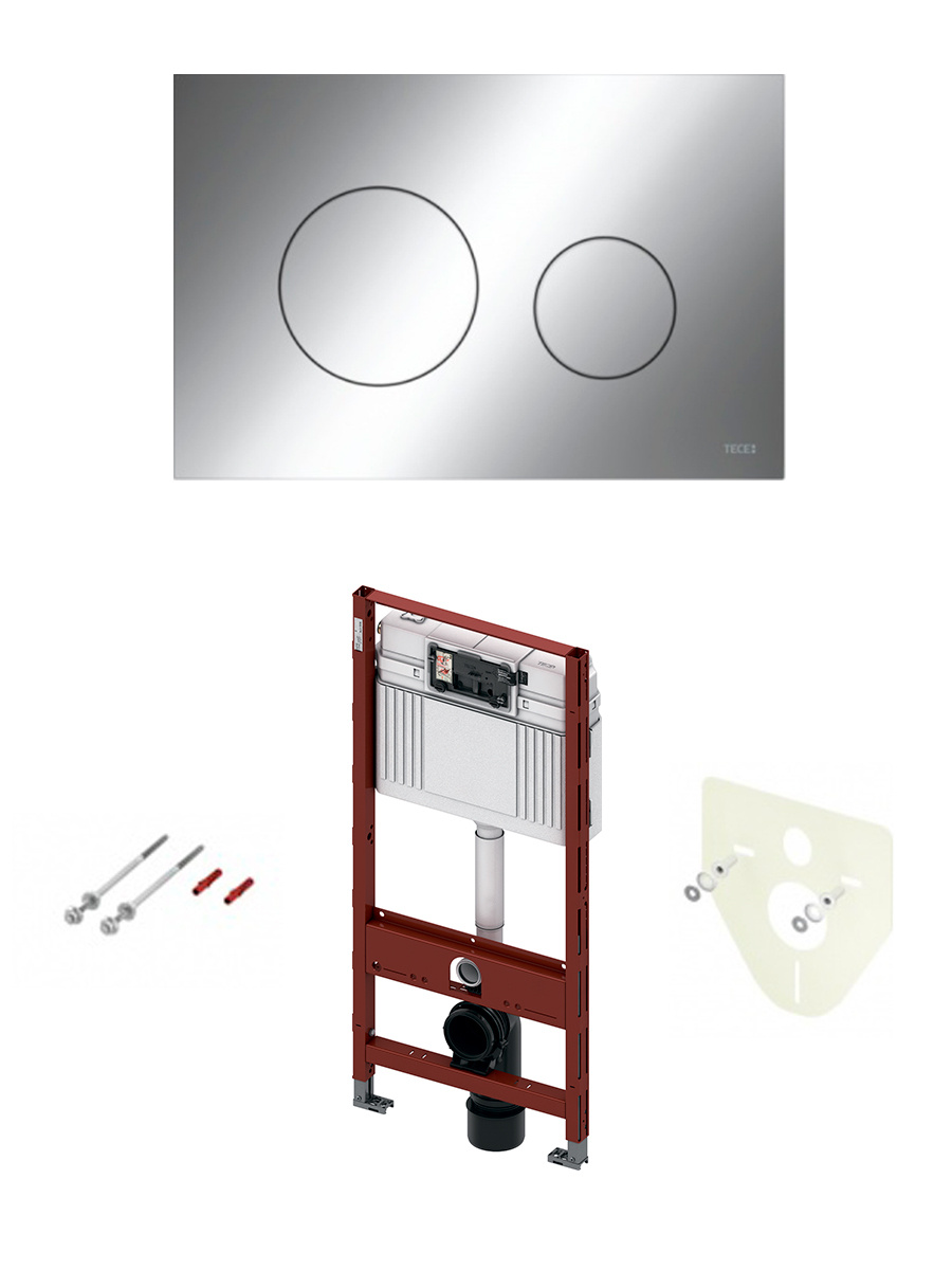 Инсталляция для подвесного унитаза. Комплект 4 в 1: инсталляция Tece ...