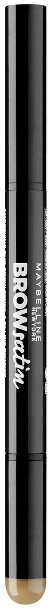 Maybelline New York Карандаш для бровей "Brow Satin", карандаш + заполняющая пудра, оттенок 01, Темный #1