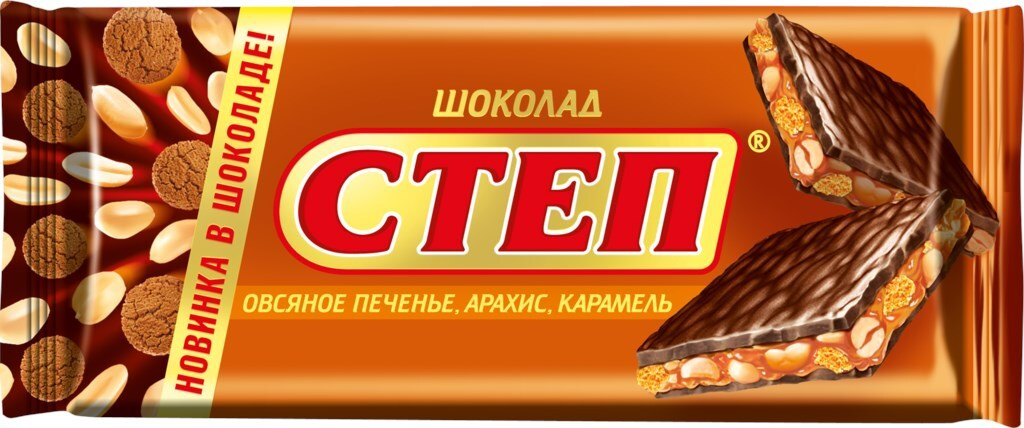 Шоколад молочный Степ печенье/ арахис/карамель, 3 уп х 90 г — купить в ...