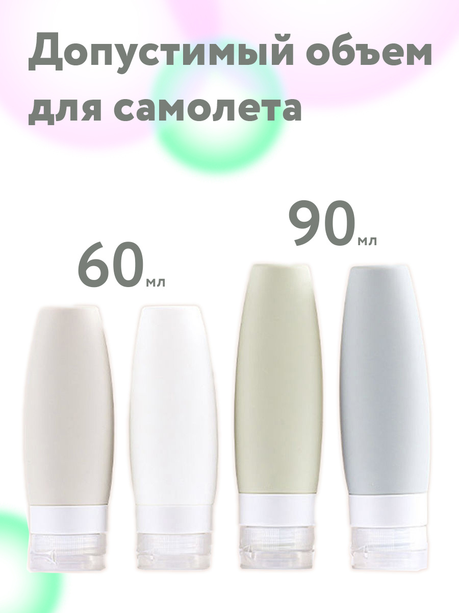 Набор дорожные флаконы емкости 4 шт. 90 мл 60 мл тюбики баночки для ...