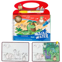 Многоразовая водная раскраска с маркером "Динозавры" / Многоразовая раскраска с водным маркер в комплекте / Аквараскраска, FivePlus. Спонсорские товары