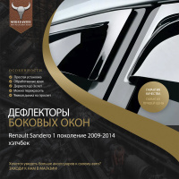дефлекторы боковых окон renault sandero 2009-2014 / ветровики для рено сандеро. Спонсорские товары